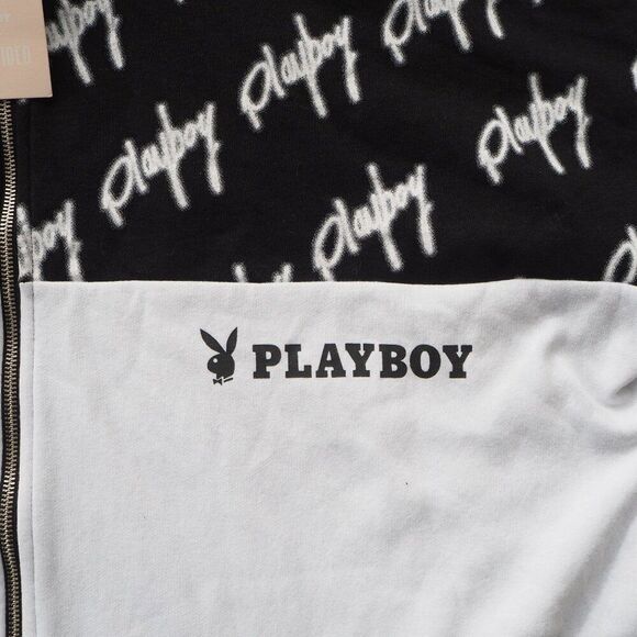 Playboy x Misguided Full Zip Oversized Sweatshirt Sweater BR415035 Women's 4 - Picture 9 of 9